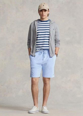 Blaue Ralph Lauren Terry-Shorts mit Kordelzug für Herren