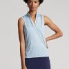 Blaue ärmellose Piqué-Hemden im Tailored Fit von Ralph Lauren für Damen Blaue ärmellose Piqué-Hemden im Tailored Fit von Ralph Lauren für Damen