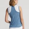 Blaue ärmellose Piqué-Hemden im Tailored Fit von Ralph Lauren für Damen Blaue ärmellose Piqué-Hemden im Tailored Fit von Ralph Lauren für Damen