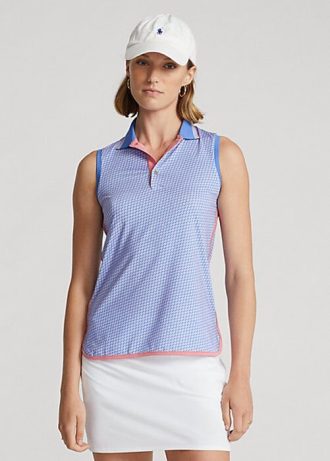 Blaue ärmellose Poloshirts von Ralph Lauren Performance für Damen