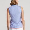 Blaue ärmellose Poloshirts von Ralph Lauren Performance für Damen Blaue ärmellose Poloshirts von Ralph Lauren Performance für Damen