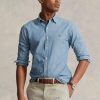 Blaue Slim Fit Chambray-Hemden für Herren von Ralph Lauren Blaue Slim Fit Chambray-Hemden für Herren von Ralph Lauren