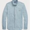 Blaue Slim Fit Chambray-Hemden für Herren von Ralph Lauren Blaue Slim Fit Chambray-Hemden für Herren von Ralph Lauren
