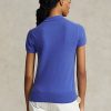 Blaue Slim Fit Poloshirts aus Kaschmir von Ralph Lauren für Damen Blaue Slim Fit Poloshirts aus Kaschmir von Ralph Lauren für Damen