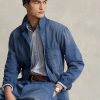 Blaue Utility-Jacken aus Twill mit Fischgrätenmuster von Ralph Lauren für Herren