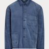 Blaue Utility-Jacken aus Twill mit Fischgrätenmuster von Ralph Lauren für Herren