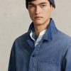 Blaue Utility-Jacken aus Twill mit Fischgrätenmuster von Ralph Lauren für Herren