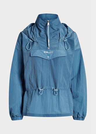 Blaue, verstaubare, durchscheinende Ripstop-Windjacke von Ralph Lauren für Damen