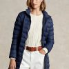 Blaue, verstaubare, gesteppte Taftmäntel von Ralph Lauren für Damen Blaue, verstaubare, gesteppte Taftmäntel von Ralph Lauren für Damen