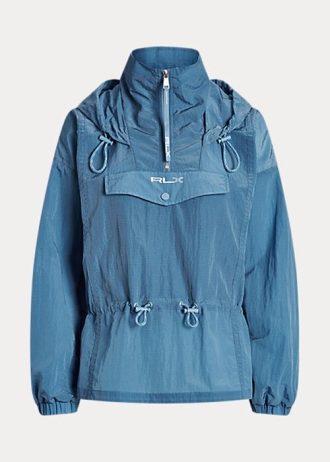 Blaue, verstaubare Ripstop-Windjacke von Ralph Lauren für Damen