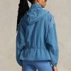 Blaue, verstaubare Ripstop-Windjacke von Ralph Lauren für Damen Blaue, verstaubare Ripstop-Windjacke von Ralph Lauren für Damen