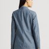 Blaue Zweireihige Chambray-Blazer von Ralph Lauren für Damen Blaue Zweireihige Chambray-Blazer von Ralph Lauren für Damen