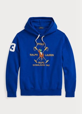 Blauer Fleece-Hoodie „Big Polo Crest“ von Ralph Lauren für Herren