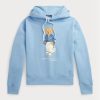 Blauer Fleece-Hoodie mit Polo Bear-Print für Damen von Ralph Lauren Blauer Fleece-Hoodie mit Polo Bear-Print für Damen von Ralph Lauren