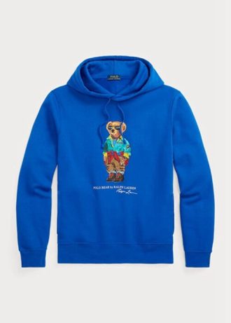 Blauer Fleece-Hoodie „Polo Bear“ von Ralph Lauren für Herren
