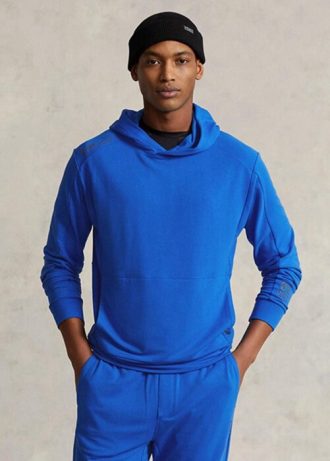 Blauer French Terry-Kapuzenpullover von Ralph Lauren für Herren