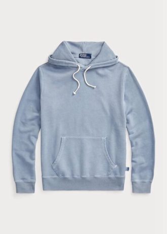 Blauer Ralph Lauren Fleece-Hoodie aus Bio-Baumwolle für Herren