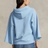 Blauer Ralph Lauren Fleece-Kapuzenpullover mit abgeschnittenen Bündchen für Damen Blauer Ralph Lauren Fleece-Kapuzenpullover mit abgeschnittenen Bündchen für Damen