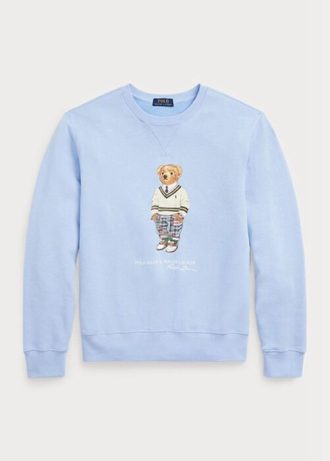 Blaues Fleece-Sweatshirt mit Polo Bear von Ralph Lauren für Herren
