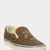 Braun / Braune Ralph Lauren Keaton Tweed Slip-On Sneakers für Herren Braun / Braune Ralph Lauren Keaton Tweed Slip-On Sneakers für Herren
