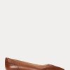 Braune Ballerinas aus brüniertem Leder von Ralph Lauren für Damen Braune Ballerinas aus brüniertem Leder von Ralph Lauren für Damen