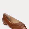 Braune Ballerinas aus brüniertem Leder von Ralph Lauren für Damen Braune Ballerinas aus brüniertem Leder von Ralph Lauren für Damen