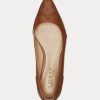 Braune Ballerinas aus brüniertem Leder von Ralph Lauren für Damen Braune Ballerinas aus brüniertem Leder von Ralph Lauren für Damen