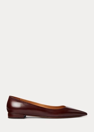Braune Ballerinas aus Kalbsleder von Ralph Lauren für Damen
