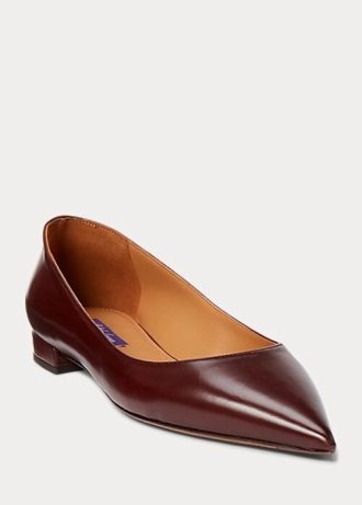 Braune Ballerinas aus Kalbsleder von Ralph Lauren für Damen
