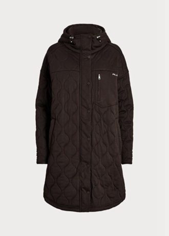 Braune, übergroße gesteppte Kapuzenmäntel von Ralph Lauren für Damen