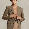 Braune Blazer aus Leinenmischung mit Fischgrätenmuster für Damen von Ralph Lauren Braune Blazer aus Leinenmischung mit Fischgrätenmuster für Damen von Ralph Lauren