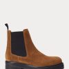 Braune Chelsea-Stiefel aus Wildleder von Ralph Lauren für Damen Braune Chelsea-Stiefel aus Wildleder von Ralph Lauren für Damen