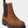 Braune Chelsea-Stiefel aus Wildleder von Ralph Lauren für Damen Braune Chelsea-Stiefel aus Wildleder von Ralph Lauren für Damen