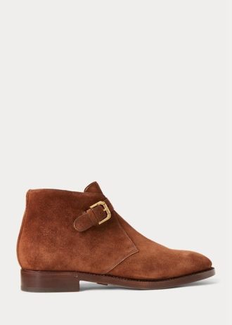 Braune Chelsea-Stiefel aus Wildleder von Ralph Lauren für Herren