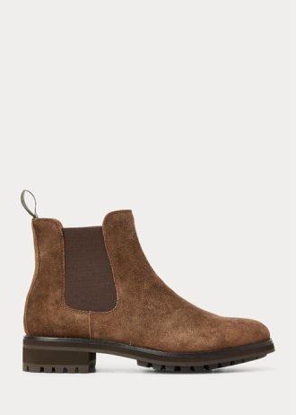 Braune Chelsea-Stiefel aus Wildleder von Ralph Lauren für Herren