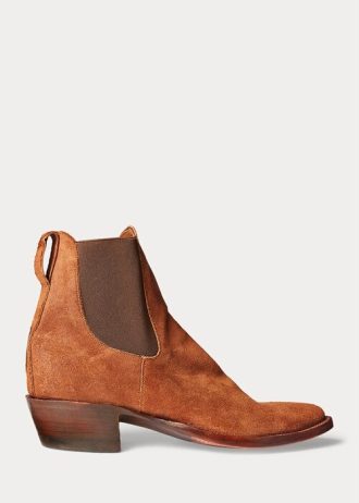 Braune Chelsea-Stiefel aus Wildleder von Ralph Lauren Plainview für Herren