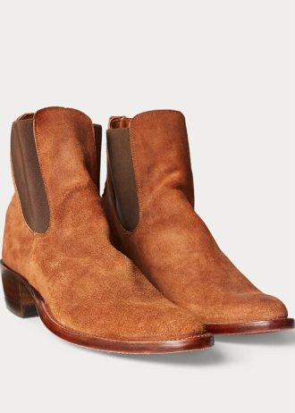 Braune Chelsea-Stiefel aus Wildleder von Ralph Lauren Plainview für Herren