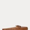 Braune Damen Ralph Lauren Brynn Flache Driver-Schuhe aus brüniertem Leder Braune Damen Ralph Lauren Brynn Flache Driver-Schuhe aus brüniertem Leder