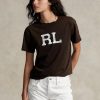 Braune Damen Ralph Lauren Rl Logo Jersey T Shirts Braune Damen Ralph Lauren Rl Logo Jersey T Shirts