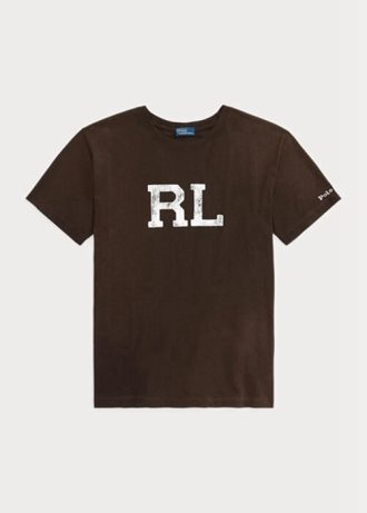 Braune Damen Ralph Lauren Rl Logo Jersey T Shirts