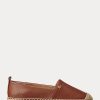 Braune Damenschuhe von Ralph Lauren Cameryn IV aus getrommeltem Leder