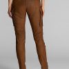 Braune, enge Cargohose aus Leder von Ralph Lauren für Damen Braune, enge Cargohose aus Leder von Ralph Lauren für Damen
