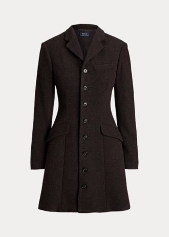 Braune Fit-and-Flare-Mäntel aus Tweed von Ralph Lauren für Damen