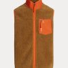 Braune Fleeceweste aus gebondetem Flor von Ralph Lauren für Herren Braune Fleeceweste aus gebondetem Flor von Ralph Lauren für Herren