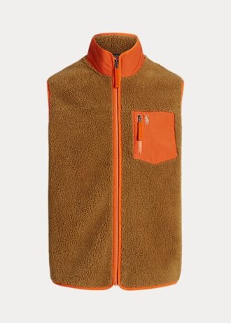 Braune Fleeceweste aus gebondetem Flor von Ralph Lauren für Herren