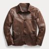 Braune Herren-Automäntel aus Leder von Ralph Lauren Braune Herren-Automäntel aus Leder von Ralph Lauren