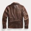 Braune Herren-Automäntel aus Leder von Ralph Lauren Braune Herren-Automäntel aus Leder von Ralph Lauren