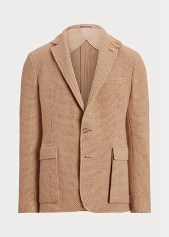 Braune Herren Ralph Lauren Hadley Sportblazer aus strukturiertem Wolltwill