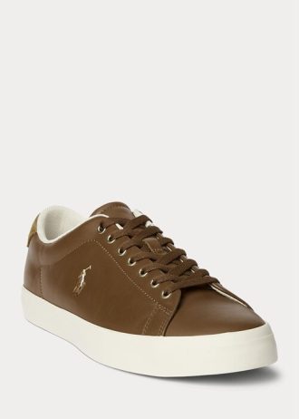 Braune Herren-Sneakers „Longwood“ von Ralph Lauren aus Leder
