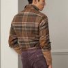 Braune Herrenhemden aus Wolltweed mit Wildleder-Patch von Ralph Lauren Braune Herrenhemden aus Wolltweed mit Wildleder-Patch von Ralph Lauren